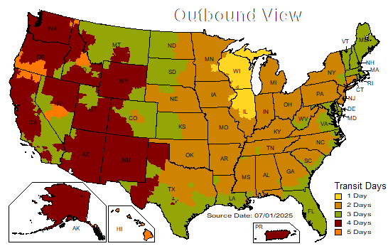 Ground Shipping Map